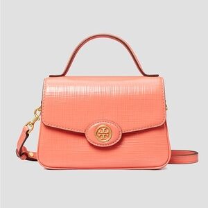 Tory Burch Robinson Top Handle Coral Mini Bag